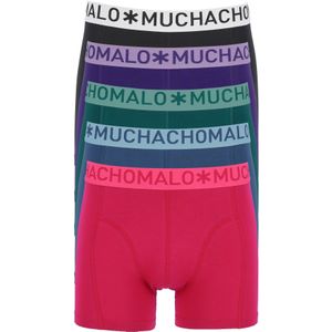 Muchachomalo heren boxershorts (5-pack), heren boxers normale lengte, light cotton solid, zwart, blauw, donkergroen, paars en rood -  Maat: XXL