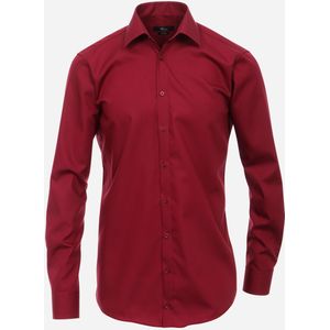 VENTI modern fit overhemd, mouwlengte 7, popeline, rood 46