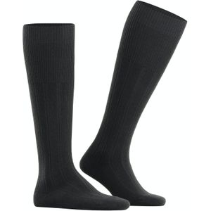 FALKE Lhasa Rib heren kniekousen zwart (black)
