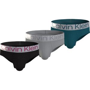 Calvin Klein Hipster Briefs (3-pack), heren slips, zwart, petrol, grijs -  Maat: S