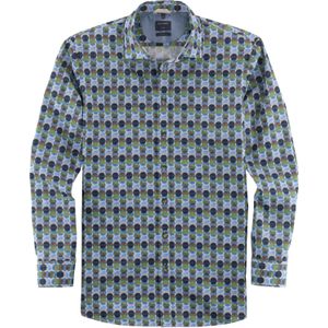 OLYMP Casual modern fit overhemd, popeline, olijfgroen dessin 51/52