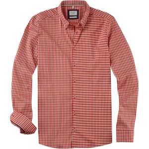 OLYMP Smart Casual Level 5 body fit overhemd, popeline, rood geruit 43/44
