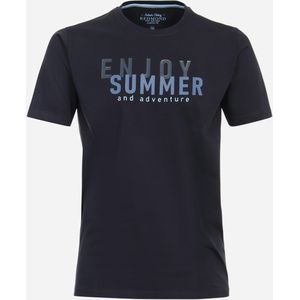 Redmond regular fit T-shirt, korte mouw O-hals, blauw (met print) -  Maat: 4XL
