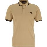 Fred Perry M3600 polo twin tipped shirt, pique, Warm Stone / Black -  Maat: XL