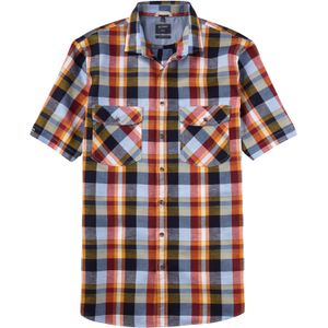 OLYMP Casual modern fit overhemd, korte mouw, popeline, rood geruit