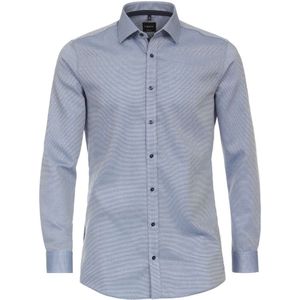 VENTI body fit overhemd, mouwlengte 72 cm, dobby, blauw