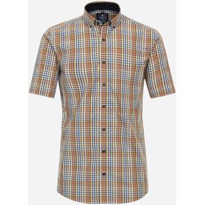 Redmond - Comfort Fit Overhemd - Korte Mouw - Rood Geruit - Popeline