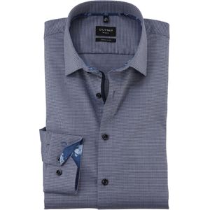 OLYMP - Overhemd - Blauw - Structuurweving - Slim Fit