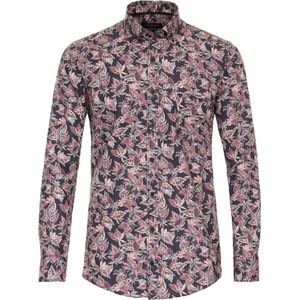 CASA MODA Sport casual fit overhemd, popeline, rood dessin