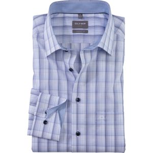 OLYMP Luxor comfort fit overhemd, popeline, bleu geruit