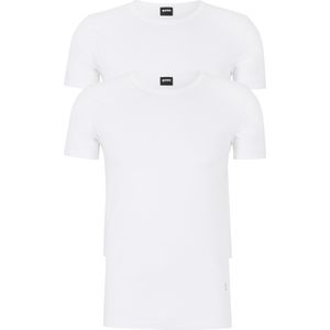 HUGO BOSS Modern stretch T-shirts slim fit (2-pack), heren T-shirts O-hals, wit