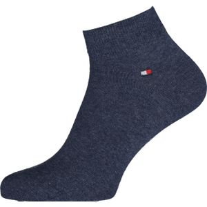 Tommy Hilfiger Quarter Socks (2-pack), herensokken katoen kort, jeans blauw -  Maat: 39-42