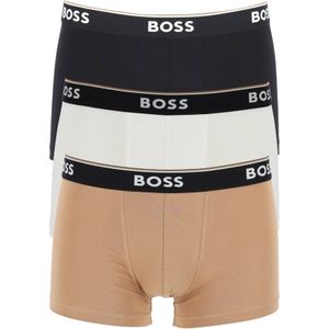 HUGO BOSS Power trunks (3-pack), heren boxers kort, beige, zwart, wit -  Maat: M