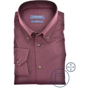 Ledub modern fit overhemd, donkerrood