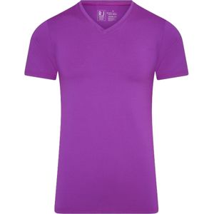 RJ Bodywear Pure Color T-shirt (1-pack), heren T-shirt met V-hals, donkerroze -  Maat: M