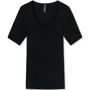 SCHIESSER Luxury T-shirt (1-pack), dames shirt korte mouwen zwart -  Maat: 40