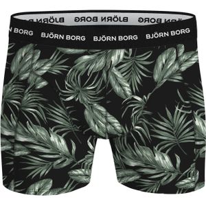 Bjorn Borg Cotton Stretch boxers, heren boxers normale lengte (1-pack), bladeren print -  Maat: L