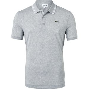 Lacoste Sport polo Regular Fit, super light knit, grijs melange met wit
