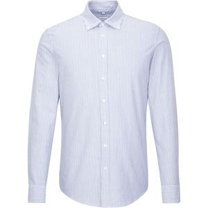 Seidensticker shaped fit overhemd, Oxford, blauw gestreept 38