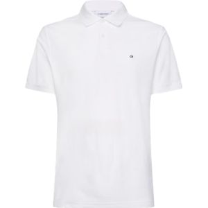 Calvin Klein Logo Refined Pique Slim Polo, wit
