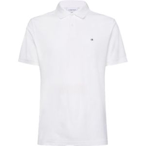 Calvin Klein Logo Refined Pique Slim Polo, wit