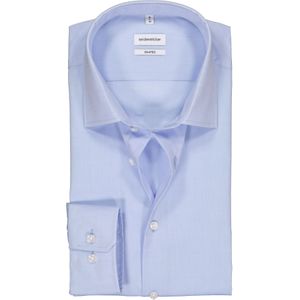 Seidensticker shaped fit overhemd, mouwlengte 7, blauw 44
