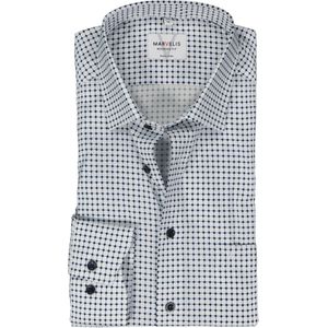 MARVELIS modern fit overhemd, mouwlengte 7, popeline, lichtblauw dessin 48