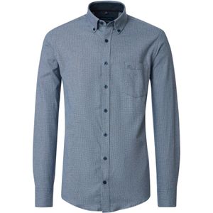 CASA MODA - Sport Comfort Fit - Overhemd - Blauw - Flanel - Strijkvriendelijk