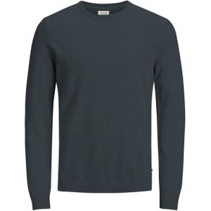 JACK & JONES Basic knit crew neck slim fit - heren pullover katoen met O-hals - groen