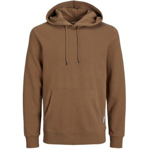 JACK & JONES Basic sweat hood regular fit, heren hoodie katoenmengsel met capuchon, camel bruin -  Maat: XXL