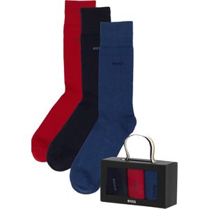 BOSS cadeauset herensokken (3-pack), donkerblauw, rood en jeansblauw
