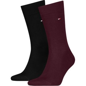 Tommy Hilfiger Sock Classic (2-pack), heren sokken, bordeaux rood