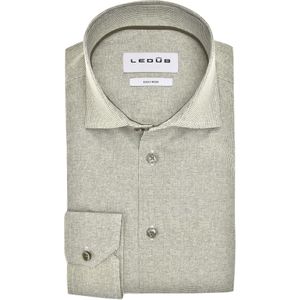 Ledub modern fit overhemd, mouwlengte 72 cm, popeline, donkergroen dessin