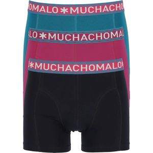 Muchachomalo heren boxershorts (3-pack), heren boxers normale lengte Solid, roze, petrol, zwart