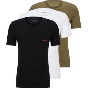 HUGO T-shirts regular fit (3-pack), heren T-shirts O-hals, groen, wit, zwart -  Maat: M