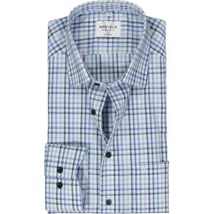 MARVELIS modern fit overhemd, popeline, donkerblauw geruit