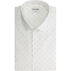 Calvin Klein slim fit overhemd, Poplin Leaf Print Slim Shirt, wit dessin 44