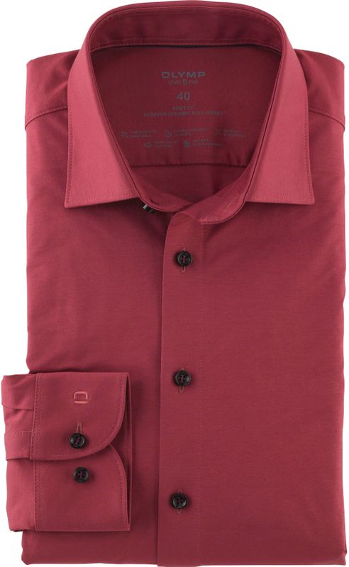OLYMP - 24/7 Level 5 - Body Fit Overhemd - Rozenhout