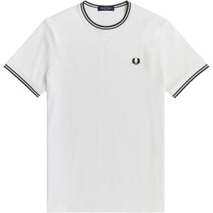 Fred Perry Twin Tipped regular fit T-shirt M1588, korte mouw O-hals, wit -  Maat: XXL