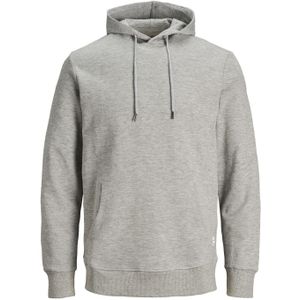 JACK & JONES Basic sweat hood regular fit, heren hoodie katoenmengsel met capuchon, lichtgrijs melange