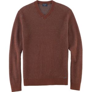 OLYMP modern fit pullover wol- met katoenmengsel, roodbruin