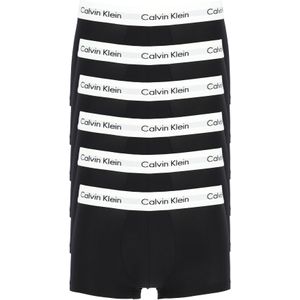 Actie 6-pack: Calvin Klein low rise trunks, lage heren boxers kort, zwart -  Maat: L