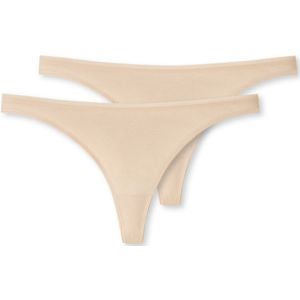 SCHIESSER 95/5 (2-pack), dames string biologisch katoen zand -  Maat: 38