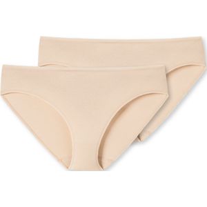 SCHIESSER 95/5 slip (2-pack), dames tai biologisch katoen zand -  Maat: 46