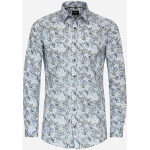 VENTI body fit overhemd, popeline, blauw dessin