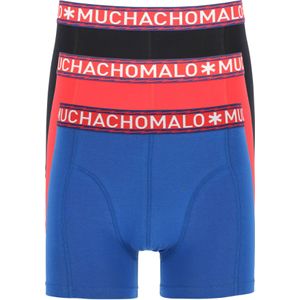 Muchachomalo heren boxershorts (3-pack), heren boxers normale lengte Solid, blauw, rood, zwart