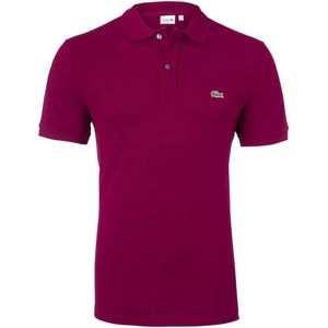 Lacoste Slim Fit polo, bordeaux rood -  Maat: S