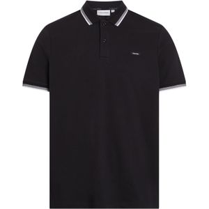 Calvin Klein Stretch Pique Metal Button Slim Polo, heren poloshirt, zwart