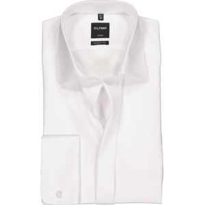 OLYMP Luxor modern fit overhemd, smoking overhemd, wit, gladde stof met Kent kraag 38