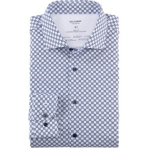 OLYMP 24/7 Level 5 body fit overhemd, tricot, bleu dessin